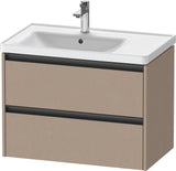 Duravit Ketho.2 Waschtischunterbau 784 mm betongrau matt mit 2 Schubkästen und Becken links
