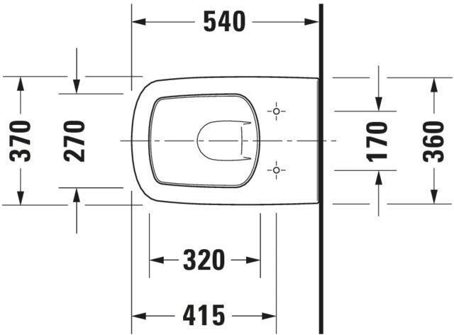 DURAVIT DuraStyle Wand-WC 540 mm Tiefspüler mit Durafix, weiß