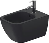 DURAVIT Wand-Bidet Happy D.2 540 mm Anthrazit Matt mit Überlauf und 1 Hahnloch