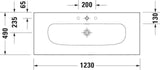 DURAVIT Viu Möbelwaschtisch 1230 mm, Weiß, mit Überlauf & WonderGliss – für Wandmontage