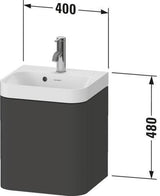 Duravit Happy D.2 c-shaped Waschtischset wandhängend 400x360x480 mm mit Überlauf und HLB in Weiß