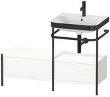 Duravit Waschtischset Happy D.2 Plus 1200x490mm ein Hahnloch taupe supermatt mit Metallkonsole