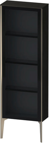 DURAVIT XViu Halbhochschrank 1330 mm Glastür Champagner matt/Eiche Schwarz – Wandhängend mit Tip-on