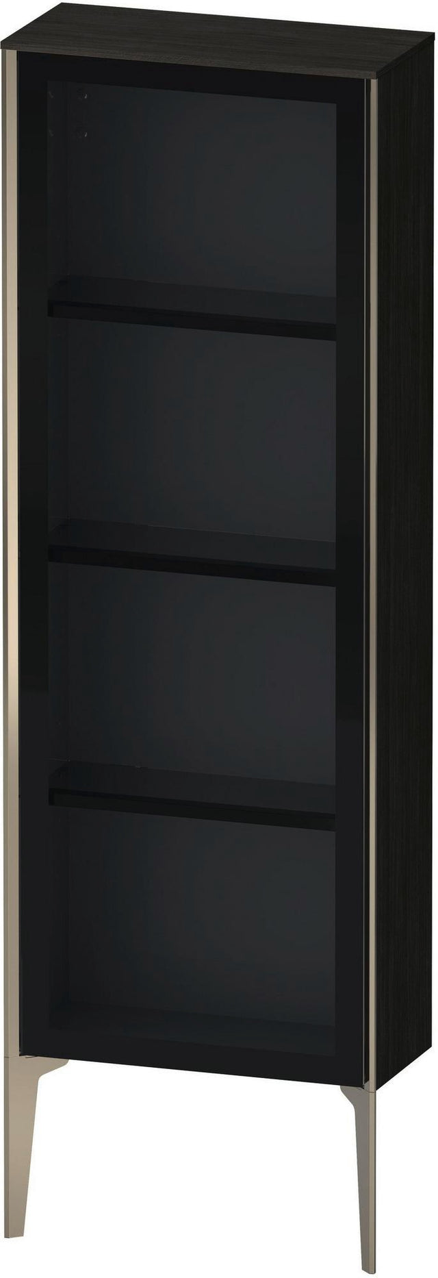 DURAVIT Halbhochschrank XViu Glastür 1330x500x240 mm Eiche Schwarz Champagner matt