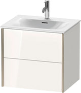 Duravit XViu Waschtischunterbau wandhängend 610 mm, 2 Schubkästen, weiß hochglanz Dekor, ohne Griff
