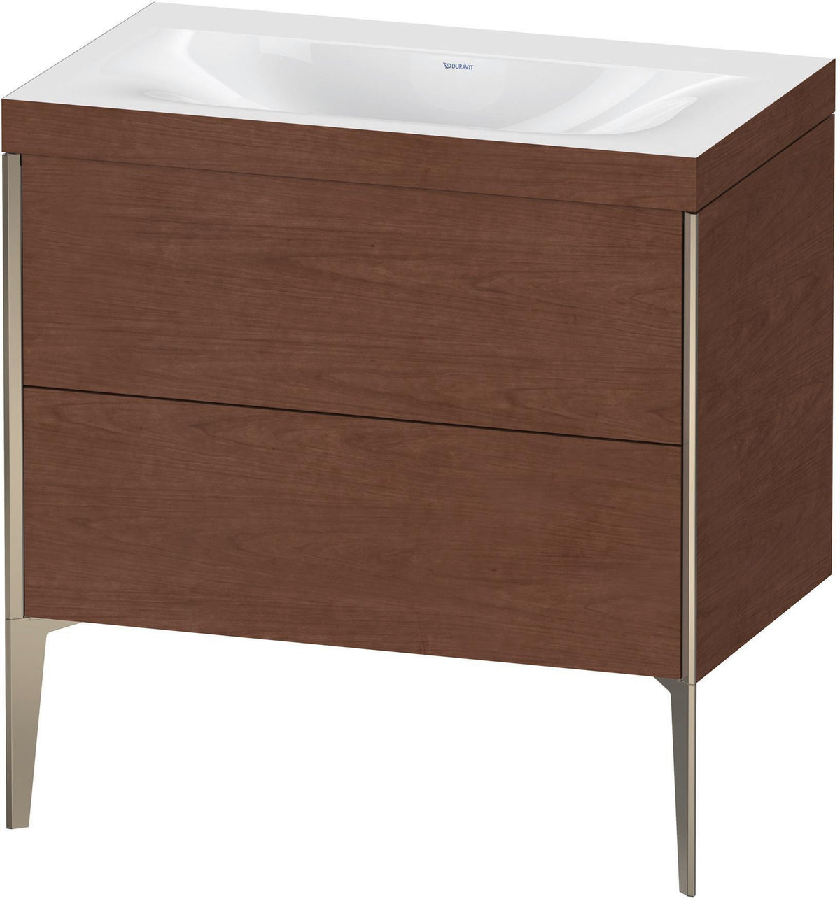 DURAVIT XViu c-bonded Waschtischset 800 mm bodenstehend mit 2 Auszügen und Tip-on Technik