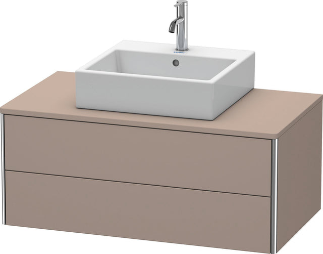 DURAVIT XSquare Waschtischunterbau 1000 mm Basalt Matt mit 2 Schubkästen und Tip-On-Technik