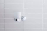 DURAVIT D-Code Glashalter mit Glas links in Chrom – Wandmontage, verchromt, inkl. Befestigungsmaterial
