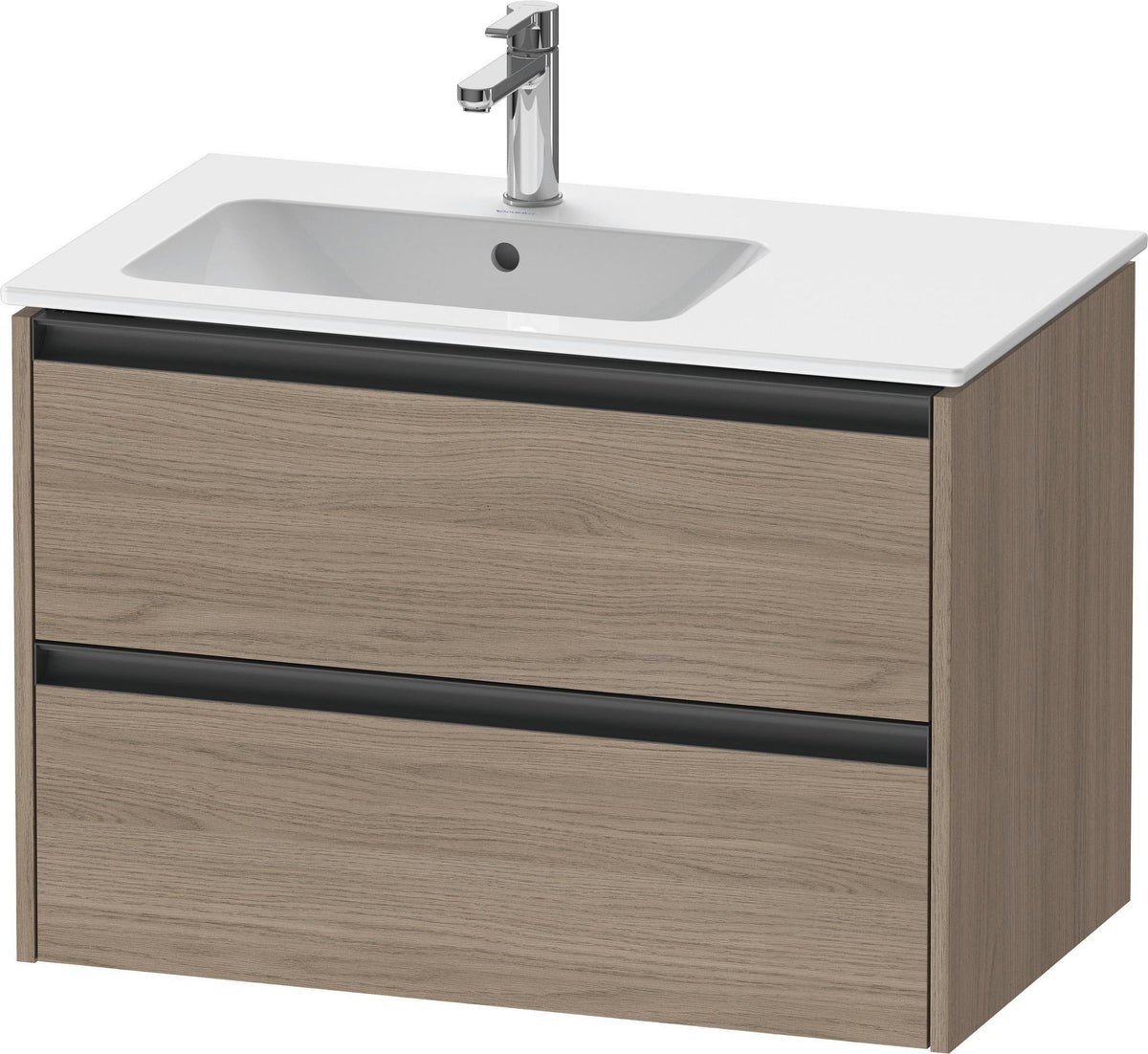 Duravit Ketho.2 Waschtischunterbau 810 mm Eiche Terra Matt mit 2 Schubkästen und Soft-Close
