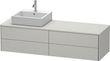 Duravit XSquare Waschtischunterbau 1600 mm, betongrau matt, 4 Schubkästen, wandhängend, Becken links