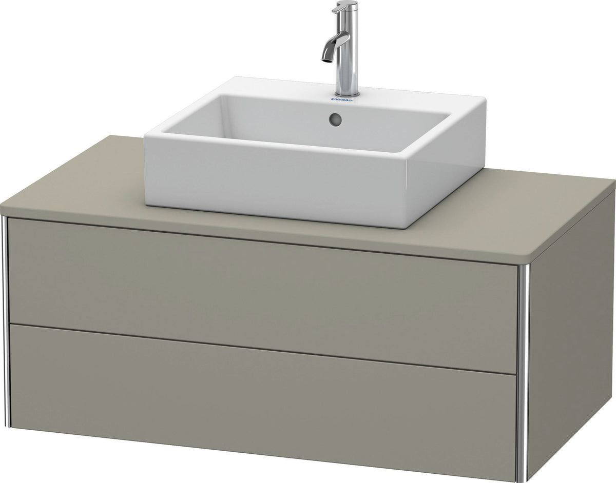 DURAVIT XSquare Waschtischunterbau 1000 mm Flannel Grey Hochglanz mit 2 Schubkästen