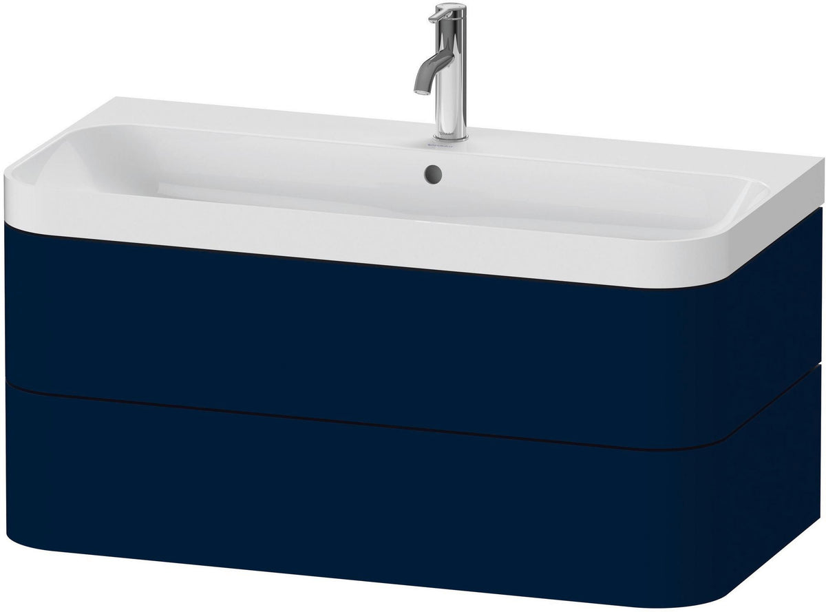DURAVIT Happy D.2 c-shaped Waschtischset 975 mm wandhängend mit Tip-on und Soft-Close