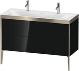 DURAVIT XViu c-bonded Waschtischunterbauset 1200 mm champagner matt/schwarz hochglanz