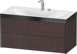 DURAVIT XViu Waschtischunterbauset c-bonded, 1000 mm, 2 Schubkästen, Schwarz Matt / Mediterrane Eiche