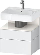 DURAVIT Qatego Waschtischunterbau 590 mm wandhängend, 1 Auszug, weiß Hochglanz, Nische Eiche Schwarz