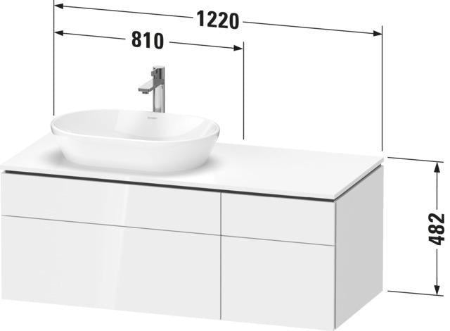 DURAVIT L-Cube Waschtischunterbau 1220 mm taupe supermatt mit Tip-On-Technik und Soft-Close