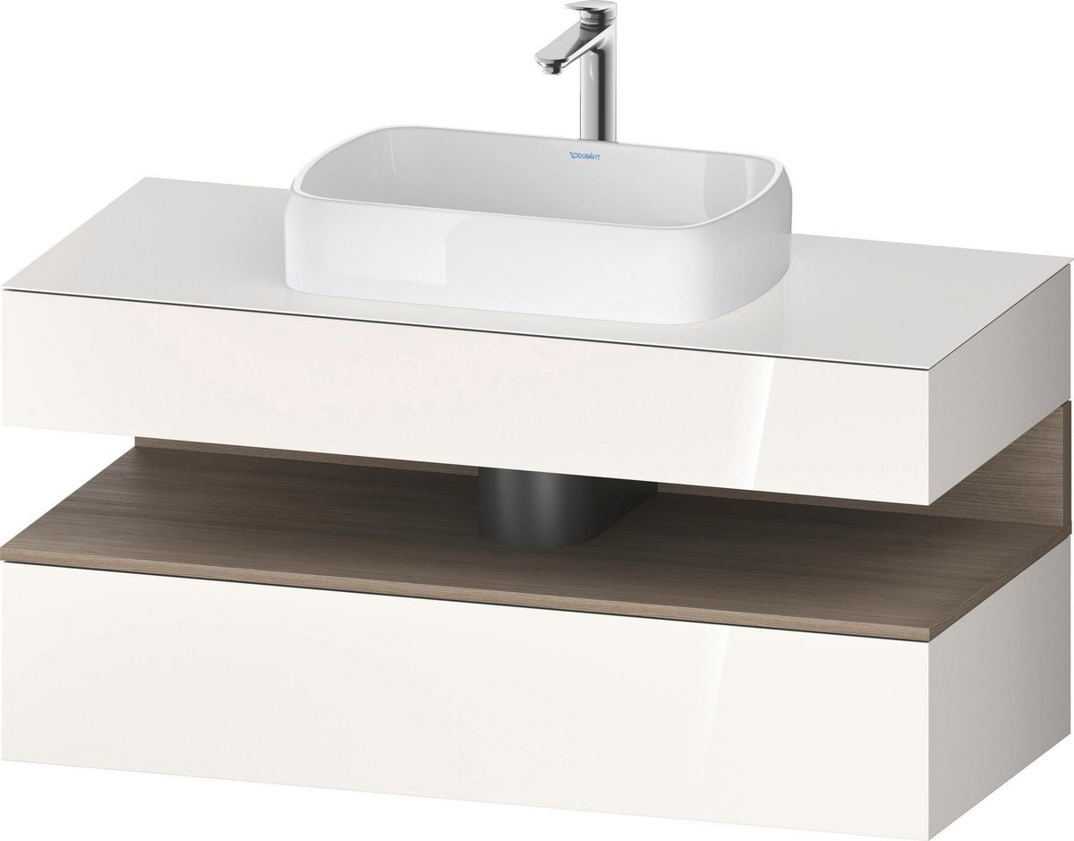 Duravit Qatego Konsolenwaschtischunterbau 1200 mm Basalt Matt mit LED-Nischenbeleuchtung