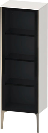 Duravit XViu Halbhochschrank 1330 mm Glasfront Parsolglas champagner matt/weiß hochglanz