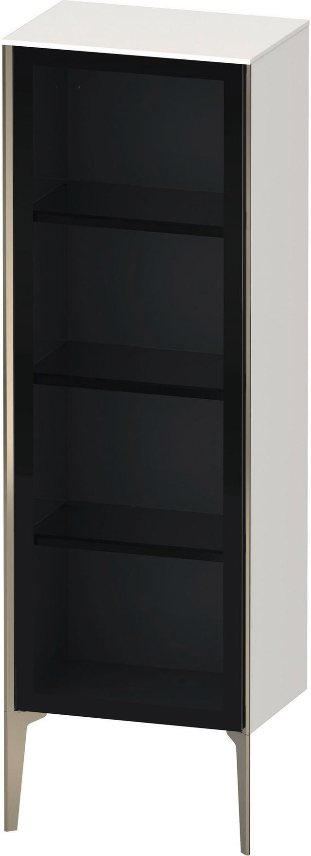 Duravit XViu Halbhochschrank 1330 mm Glasfront Parsolglas champagner matt/weiß hochglanz