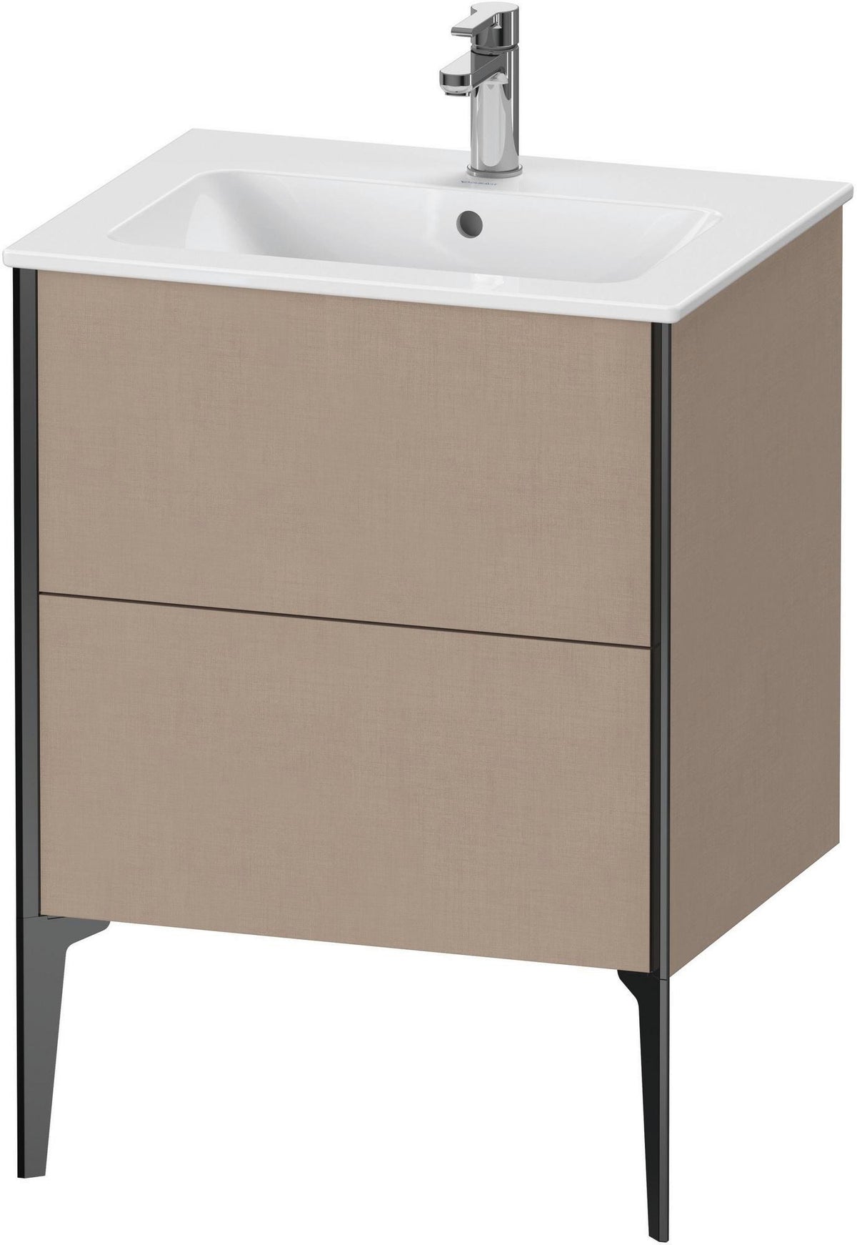 DURAVIT XViu Waschtischunterbau bodenstehend 610 mm, 2 Auszüge, weiß matt – Tip-On & Soft-Close