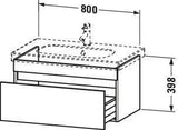 DURAVIT DuraStyle Waschtischunterbau 800 mm Eiche Terra/Weiß Matt, 1 Auszug, wandhängend