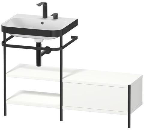 Duravit Waschtischset Happy D.2 Plus 1200x490mm Taupe Supermatt – Einrichtungssystem Nussbaum Mitte