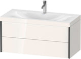 Duravit XViu Waschtischunterbau-Set 1000 mm c-bonded, 2 Schubkästen, schwarz matt / weiß matt