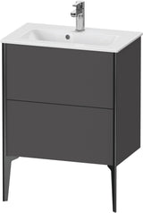 Duravit XViu Waschtischunterbau bodenstehend 610 mm, 2 Auszüge, champagner matt/weiß matt