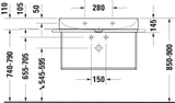 Duravit DuraSquare Möbelwaschtisch 800 mm, weiß, mit Hahnlochbank
