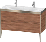 DURAVIT XViu c-bonded Waschtischunterbauset 1200 mm Nussbaum Champagner matt 2 Auszüge