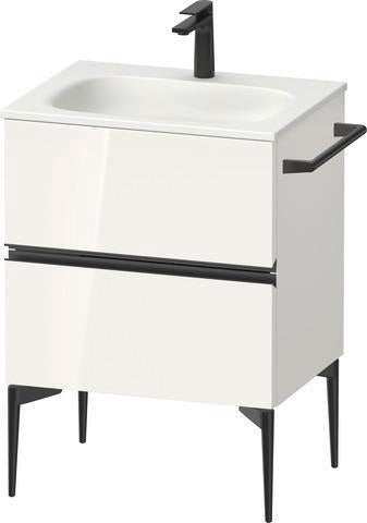 Duravit Sivida Waschtischunterbau 610 mm, bodenstehend, 2 Schubkästen, Weiß Hochglanz