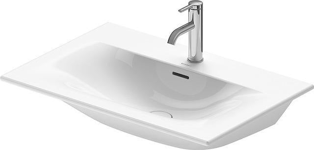 DURAVIT Viu Möbelwaschtisch 730 mm Weiß mit Überlauf und Hahnlochbank