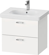 Duravit XBase Waschtischunterbau wandhängend 600 mm, 2 Schubladen, weiß matt – Soft-Close