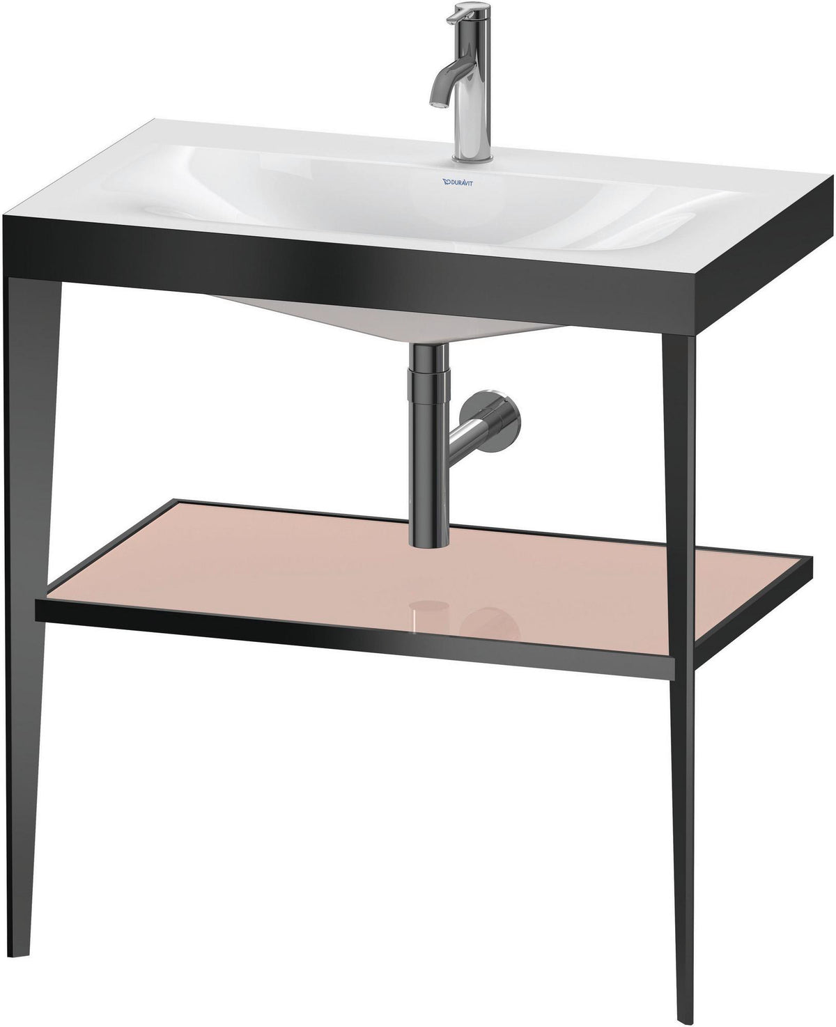 DURAVIT XViu c-bonded Waschtisch-Set mit Metallkonsole, 800 mm, apricot pearl hochglanz