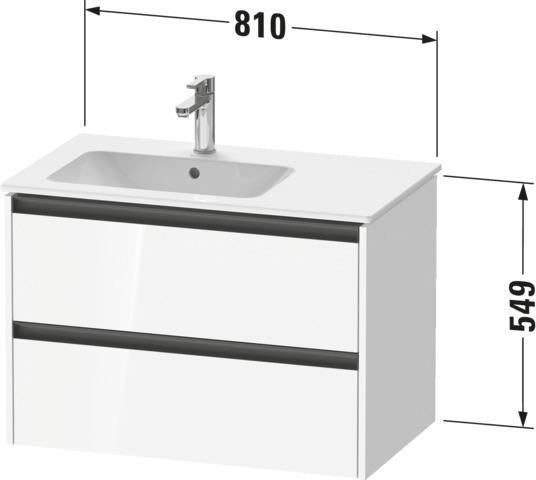 Duravit Ketho.2 Waschtischunterbau 810 mm Eiche Terra Matt mit 2 Schubkästen und Soft-Close