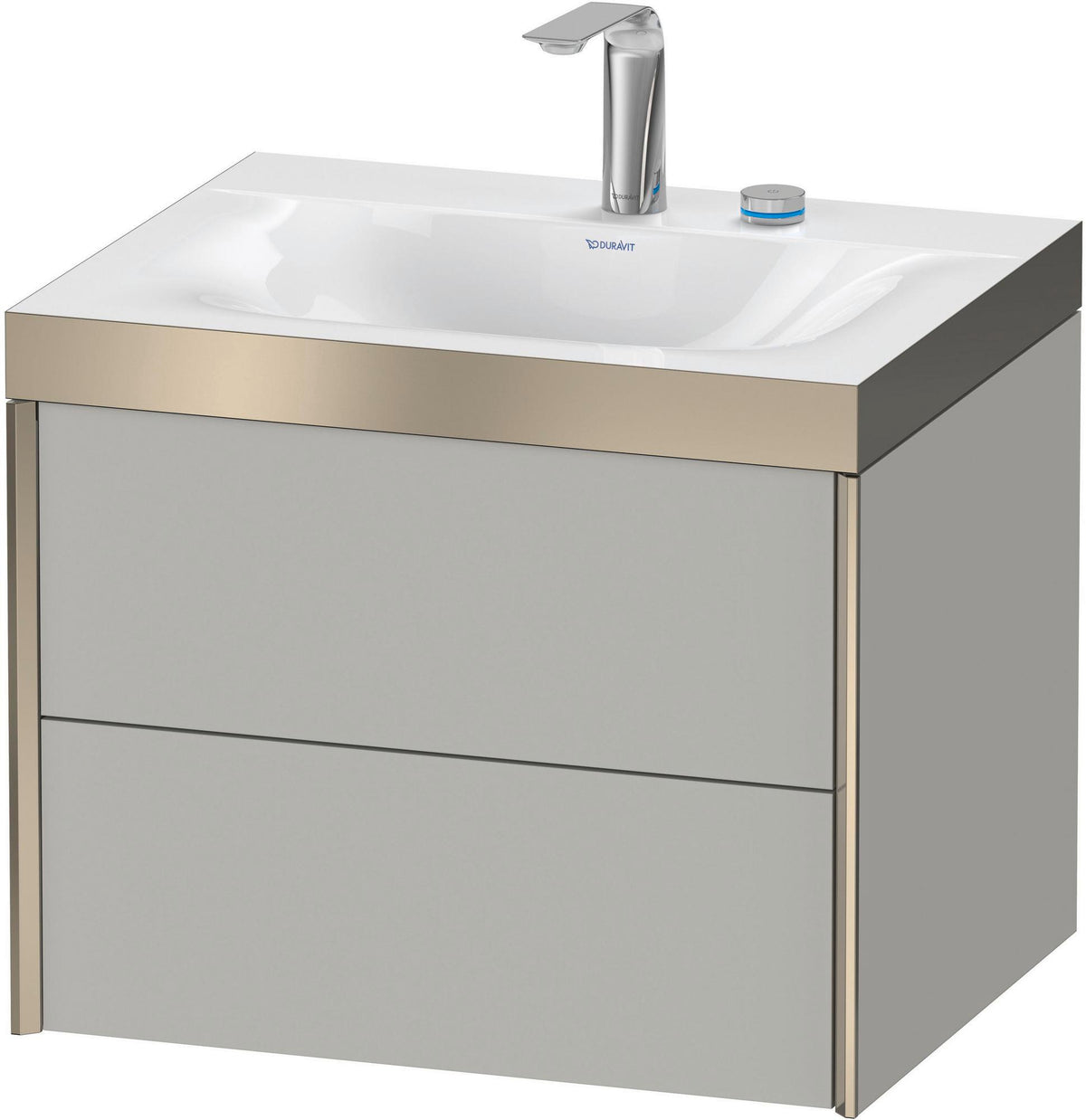 DURAVIT XViu c-bonded Waschtischset 600 mm wandhängend mit 2 Schubkästen und Tip-on-Technik