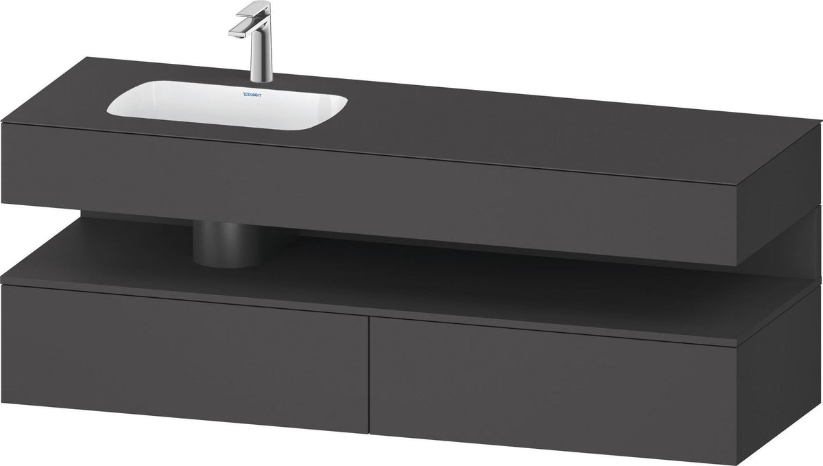 DURAVIT Qatego Studio F. A. Porsche Einbauwaschtisch mit Konsolenwaschtischunterbau 1600 mm Weiß Matt