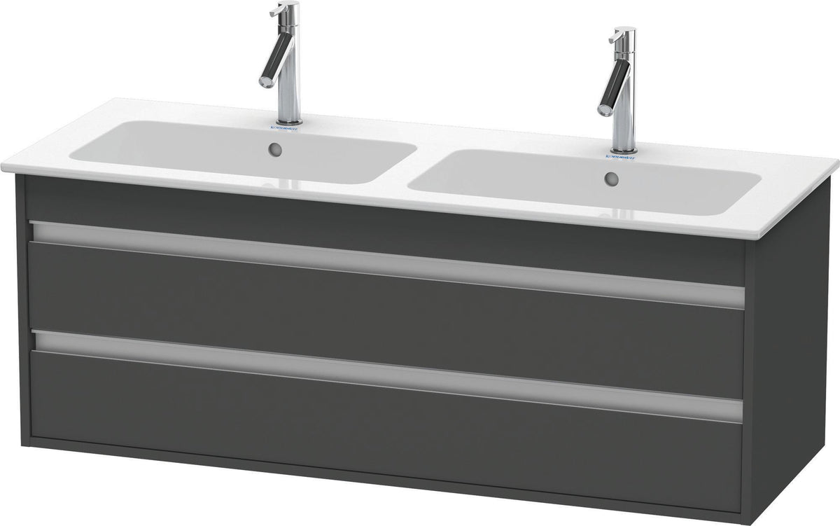 DURAVIT Ketho Waschtischunterbau 1270 mm betongrau matt mit 2 Schubkästen und Soft-Close