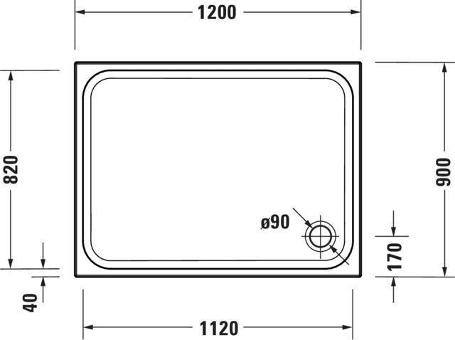DURAVIT D-Code Duschwanne 1000x700 mm Weiß Sanitäracryl rechteckig