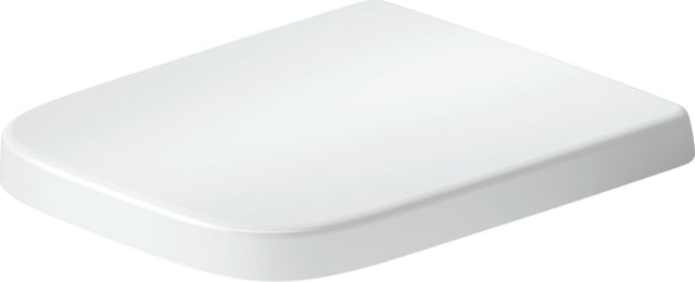 DURAVIT Univavo WC-Sitz eckig tief 438 mm mit Absenkautomatik, Duroplast, Edelstahl-Scharniere, Weiß