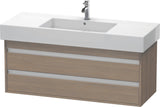 Duravit Ketho Waschtischunterbau 1200 mm Eiche Terra mit 2 Schubkästen und Soft-Close