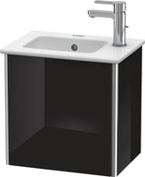 DURAVIT XSquare Waschtischunterbau 410 mm, 1 Tür rechts, Schwarz Hochglanz, wandhängend