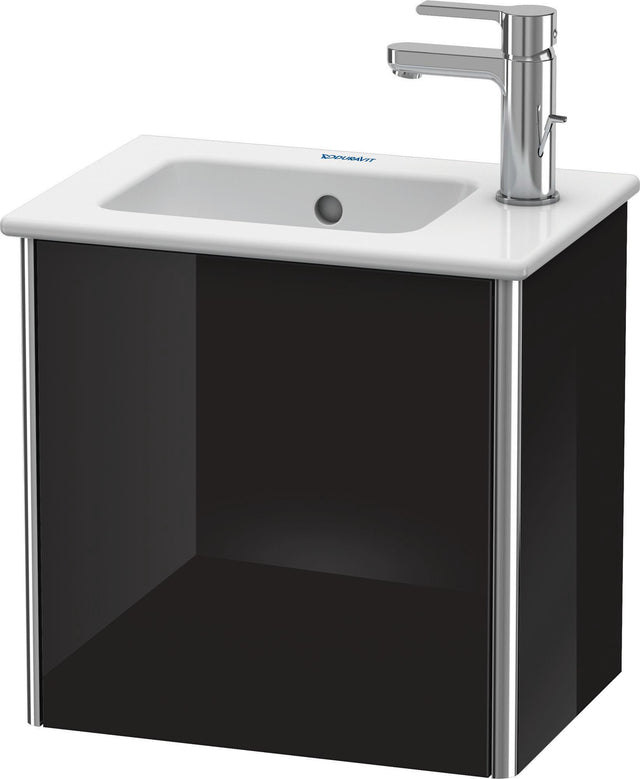 DURAVIT XSquare Waschtischunterbau 410 mm, 1 Tür rechts, Schwarz Hochglanz, wandhängend