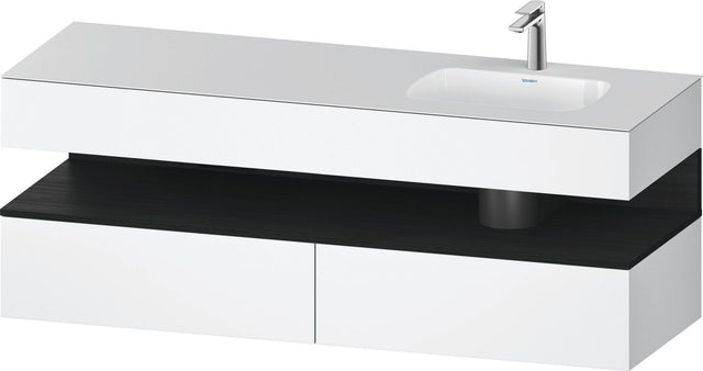 DURAVIT Qatego Einbauwaschtisch mit Konsolenwaschtischunterbau 1600 mm Weiß Matt