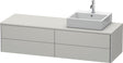 Duravit XSquare Waschtischunterbau 1600 mm betongrau matt, 4 Schubkästen, wandhängend