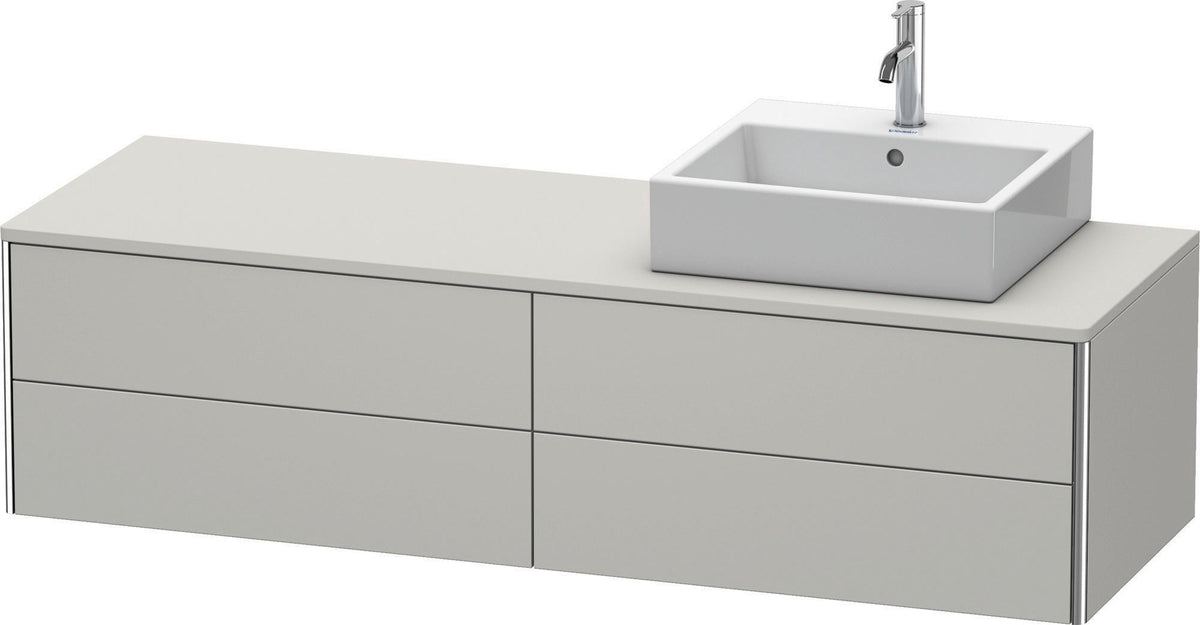 Duravit XSquare Waschtischunterbau 1600 mm betongrau matt, 4 Schubkästen, wandhängend