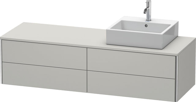 Duravit XSquare Waschtischunterbau 1600 mm betongrau matt, 4 Schubkästen, wandhängend