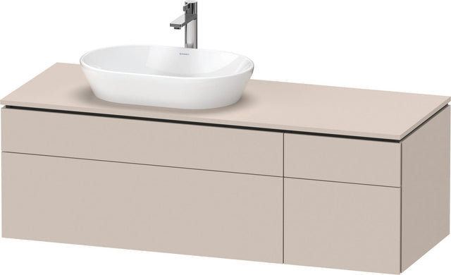 Duravit L-Cube Waschtischunterbau 1420 mm Taupe supermatt mit Tip-On Technik