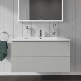 Duravit L-Cube Waschtischunterbau 1020 mm taupe matt – wandhängend, 2 Schubkästen, Tip-On