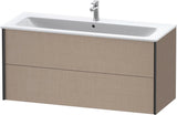 Duravit XViu Waschtischunterbau wandhängend 1210 mm, 2 Schubkästen, champagner matt/weiß matt